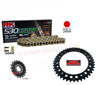 Triumph 1050 Speed Triple Gold X-Ring RK (Japanese) Chain and JT Black RB Sprocket Kit