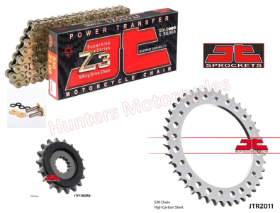 Triumph 1050 Speed Triple S JT Gold X-Ring Chain and Quiet JT Sprocket Kit