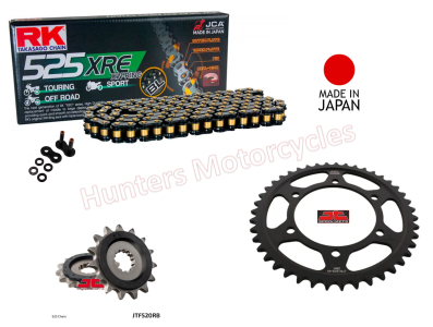 Triumph 675 Street Triple Black & Gold RK (Made in Japan) X-Ring Chain and JT Black Sprocket Kit