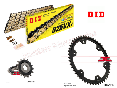 Triumph Tiger 900 GT Pro DID Gold Heavy Duty X-Ring Chain and JT Sprockets Kit