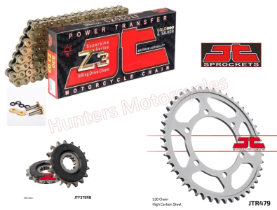 Yamaha FZ1 N / NA JT Gold X-Ring Heavy Duty Chain and Quiet JT Sprocket Kit