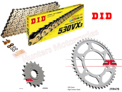 Yamaha FZ6 Fazer D.I.D Gold X-Ring Chain and JT Sprockets Kit  (2004 to 2008 Models)