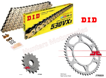 Yamaha FZR1000 Exup D.I.D Gold X-Ring Chain and JT Sprockets Kit