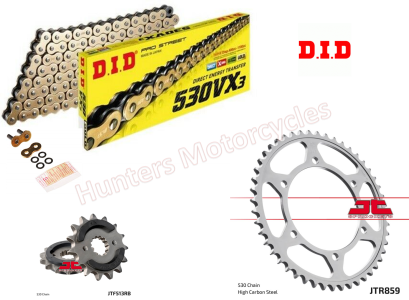 Yamaha FZR600 R D.I.D Gold X Ring Chain and JT Quiet Sprocket Kit (1994 & 1995)