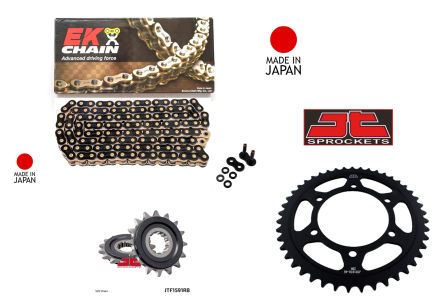 Yamaha MT07 EK Black and Gold X-Ring Japanese Chain and Black JT Sprocket Kit OUT OF STOCK