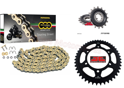 Yamaha MT07 Regina Gold Z-Ring Heavy Duty Chain and JT Black Sprocket Kit