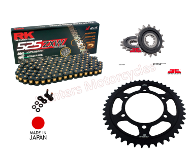 Yamaha MT10 Black and Gold RK ZXW X-Ring Chain and JT Black Sprocket Kit