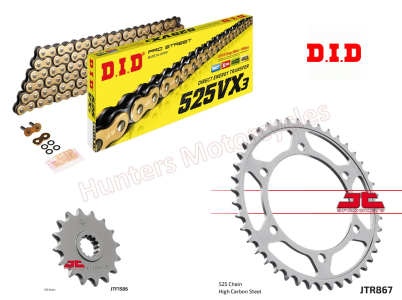 Yamaha TDM850 D.I.D Gold X-Ring Chain and JT Sprockets Kit (1996 to 1998)