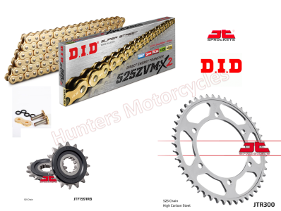 Yamaha TDM900 DID ZVMX2 Gold X-Ring Ultra Heavy Duty Chain & JT Sprockets Kit