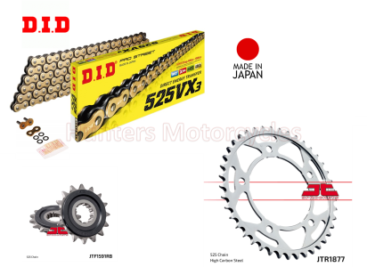 Yamaha Tracer 9 D.I.D Gold X-Ring Chain and JT Quiet Sprocket Kit