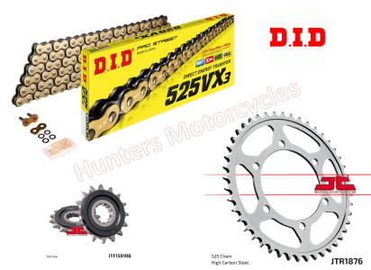 Yamaha XTZ 700 Tenere DID Gold X-Ring Chain and JT Quiet Sprocket Kit