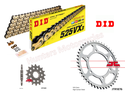 Yamaha XTZ 700 Tenere DID Gold X-Ring Chain and JT Sprocket Kit