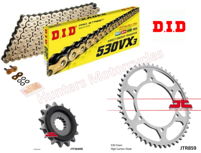 Yamaha YZF600 Thundercat D.I.D Gold X-Ring Chain and JT Sprockets Kit  (1996 to 2003 Models)